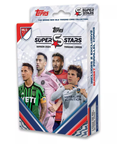 Topps Super Stars Season 2024 MLS Trading cards 4 Packs per box, 8 cards per pack, 32 Total