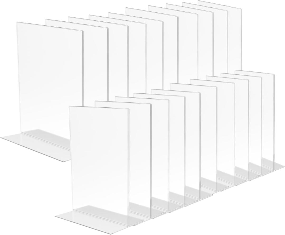 20 Pieces 4X6" Picture Frame Promotional Sign Holder Counter Top Display Clear Acrylic Transparent Marketing Promotional Desert Beverage 15885-NF