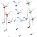 9 Pack Dragonfly Clip,3D Dragonfly Garden Stakes Decor,Fly Deterrent,Dragonfly Humming Bird Stakes,Deer and Horse Fly Deterrent,Garden Bird and Fly Scare Devices for Indoor Outdoor
