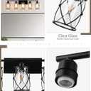 5-Light Matte Black Bathroom Light Fixtures Over Mirror, 38" UL-Listed Modern Wall Sconce Lights with Clear Glass and Metal Cage for Bath, Hardwire E26, CH9176BK-5W, 5-Light, 38.5" L