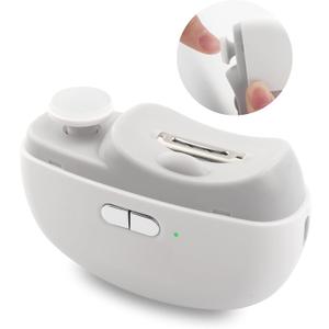 Electric Nail Clipper for Senior and Baby - 3in1 Baby Nail Trimmer Electric for Finger, Automatic Electric Nail Clipper with Polishing, Gift for Adult White