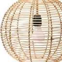 Modern Boho Handwoven Globe Rattan Pendant Light; Coastal Kitchen Lighting, Natural, 13.25" L x 13.25" W x 12" H
