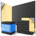 20 Pack Acoustic Panels with Self Adhesive, 12" X 12" X 0.4" High Density Sound Proof Foam Panels for Walls, Soundproof Wall Panels, Brick Sound Absorbing Panels for Home Studio Office Decor - Black