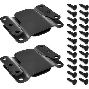 Sectional Couch Metal Connectors,4 Pcs Universal Sofa Interlocking Furniture Connector,Sectional Sofa Fastener Software Bracket with Screws for Loveseat, Recliner, Chair or Chaise Lounge (Black)