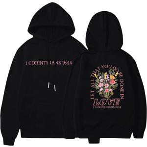 BANGELY Faith Over Fear Hoodie Women Christian Sweatshirt Graphic Christian Religious Sayings Sweater Bible Pullover Tops (Large)