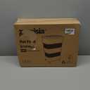 40-50lbs Dog Food Storage Container, Large Capacity Collapsible Airtight Pet Food Storage Containers with Rolling Wheels, Transparent Lid, Scoop and Date Track, Khaki