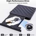 QDSYLQ External CD DVD Drive for PC - USB 3.0 CD Burner DVD Player for Laptop, External Optical Drives for PC/MacBook, Disc Reader for Windows 11/10/8/7/XP/Vista, Linux, Mac