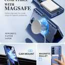 BERFY Upgraded Magnetic for Z Fold 6 Case with S Pen Holder, Compatible with Magsafe,[Built-in Screen Protector & Hinge Protection] Full-Body Plating Slim Phone Case for Samsung Galaxy Z Fold 6, Blue