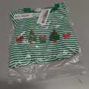 ZAXARRA Baby Christmas Sweatshirt Romper Striped Waffle Knit Jumpsuit Christmas Tree Embroidery Cute Boy Girl Holiday Outfit (Green)