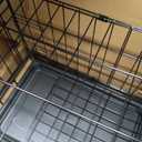 Dog Potty Tray Toilet 20"x14" - Indoor Pee Pad Holder with 8pcs Training Pads, Puppy Mesh Potty with Secure Latch for Small Medium Puppies - Blue + Dog Crate Cage