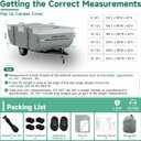 Umbrauto Pop Up Folding Camper Cover Fits 10-12, Upgraded 7 Layers Top Tent Trailer Cover Waterproof Extra Thick Polypropylene Breathable Ripstop Pop Up Folding Trailer Cover