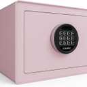Goldenkey Luxury Digital Jewelry Safe with Keypad for Home, Small Safe box for Document, Money, Soft Velvet Lining&Removable Shelf, 9.84"D x 13.78"W x 9.84"H,1.2 Cu.Ft./ Pink