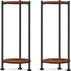 Lilybud--lily 2-Pack Plant Stand Indoor Outdoor, 30'' Tall Plant Stands for Indoor Plants, Heavy Duty Indoor Plant Shelf, 2 Tier Flower Stand for Living Room, Balcony, Deck(Brown)