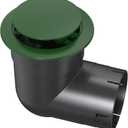 4" Pop Up Drainage Emitter with Elbow, No Adapter Required, Fits 4" PVC D2729 (S&D), 4" SCH40, 4" SDR35, 4" Corrugated Pipe, 3" Corrugated Pipe, Dual-Rod Yard Drain Cover for Downspouts, 1PC