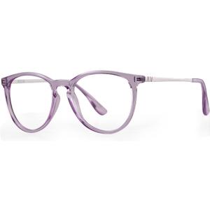 Blue Light Blocking Glasses Round Computer Eyeglasses Reduce Eyestrain UV Glare Women (Purple)