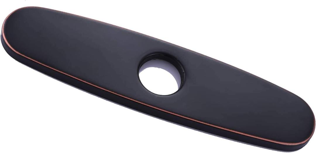 Sink Hole Cover, Faucet Hole Deck Plate 10" Oil Rubbed Bronze Escutcheon Plate for 1 or 3 Hole Kitchen Bathroom Sink Faucet RBROHANT