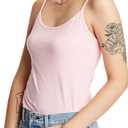 Hanes Women's Cami with Built-in Shelf Bra, Stretch Cotton Camisole, Adjustable Straps (X-Large, Paleo Pink- 1 Pack)