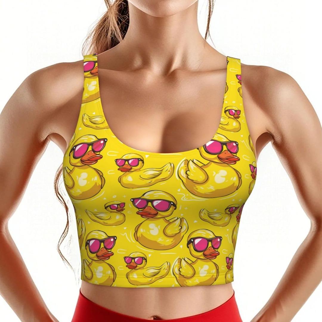 Dujiea Women's Sports Bra with Removable Padding High-Impact Sports Vest, Tank Top for Yoga, Gym, Running (L)