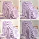 Heart Checkered Throw Blankets, for Love Mother Friends Pets,280 GSM Super Soft Warm Lightweight Fluffy Bed Blanket for Women Anniversaries(Light Purple,50"x60")