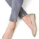 DREAM PAIRS Women's Sole-Simple Wide Width Flats, Ballerina Walking Flats, Comfortable Slip on Shoes (5.5, Gold/Glitter)