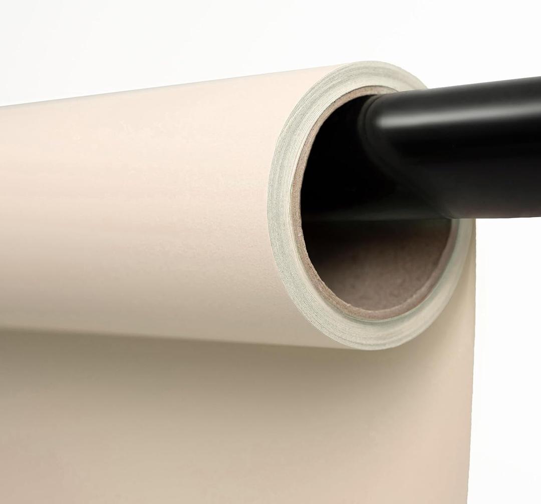 Kate Seamless Paper Backdrop for Photography Beige Cream Backdrop Paper (53''x32.8' Ivorine)