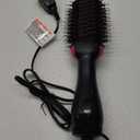 Hair Dryer Brush Blow Dryer in One, Upgraded 4 in 1 Hair Dryer and Styler Volumizer with Negative Ion Anti-frizz Ceramic Titanium Barrel Hot Air Hair Straightener Brush (Black/Pink)