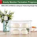 2 PCS Clear Pizza Dough Proofing Box with Lids, 12.8x9.2 Inch Dough Trays for Bread Making, Graduated Pizza Proofing Container Fits 4 Dough Balls for Home Kitchen, Restaurants, Chef(Small)