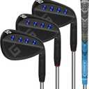 Gowolf Golf Wedges 52, 56, 60 Sets for Men, Premium Forged Full Face Golf Wedges Right Hand, Golf Gap Wedges Sand Wedge Lob Wedge, Golf Clubs CNC Milled Face for More Spin - Great Golf Gifts (Black)
