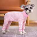 Dog Striped Recovery Suit, Puppy After Surgery Onesie for Female Male Dogs, Dogs Cats Long Sleeve Pajamas Bodysuit, Surgery Abdominal Wound Bandages Clothes, Dog Pant for Shedding Skin Disease