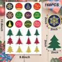 3 x Christmas Stickers for Envelope Seals Cards Making Crafts 2 Inch Round Happy Holiday Christmas Label Card Vinyl Stickers for Mailing Baked Goods Gifts Decorative Bag (tree168)
