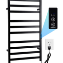 Towel Warmer Heated Towel Rack-Bar Bathroom Wall Mounted Electric Towel Drying Matte Black 10 Bar Plug-in