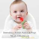 Baby Fruit Feeder & Mini Freezer Tray Combo - Baby Teether, Breastmilk Popsicle Molds for Teething Relief, Fresh Food Feeder for Safe Infant Self-Feeding, Extra Food Pouches(Blue)