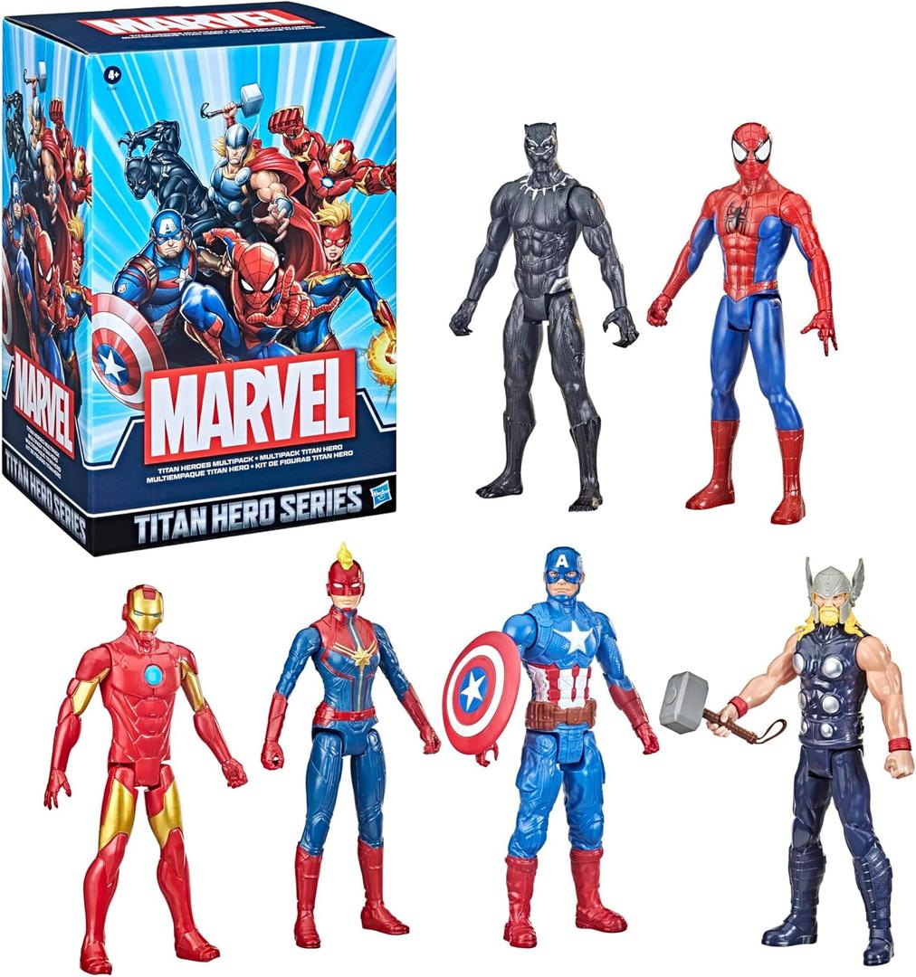 Marvel Titan Hero Series Action Figure Multipack, 6 Action Figures, 12-Inch Toys, Inspired By Marvel Comics, For Kids Ages 4 And Up 