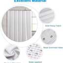 AmazerBath White Shower Curtain Fabric, Waffle Shower Curtains for Bathroom, Cloth Shower Curtain Heavy Duty, Thick Bathroom Shower Curtains Hotel Quality, Premium Polyester, 72x72 Inches