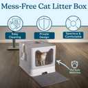 Enclosed Cat Litter Box - Foldable Litterbox with Lid, Cat Scoop, Mat, and Pull-Out Drawer for Easy Cleaning - Spacious Front Entry and Top Exit Litter Box Enclosure - Pet Supplies by PETMAKER (Gray)