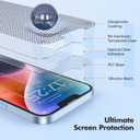 UNBREAKcable 2-Pack Screen Protector for iPhone 16e/14/13/13 Pro, Military-Grade Shatterproof Tempered Glass [9H+ Hardness] [Easy Installation Frame] [99.99% HD Clear] for Apple iPhone 13 Pro/13/14/16
