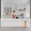 Retractable Baby Gate for Stairs, Double Lock System, 190 x 42 Inches, Extra Long, Durable, Multi-Use, Indoor/Outdoor Safety Gate for Kids and Dogs, Ideal for Doorways and Hallways (White)