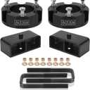 3 Inches Front & 2 Inches Rear Leveling Lift Kit Compatible with 2005-2023 Toyota Tacoma 2WD 4WD, 3'' Front Struct Spacers & 2'' Rear Leveling Lift Blocks Kit with Extended Square U-Bolts