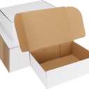 HORLIMER 12x9x4 Shipping Boxes Set of 25, White Corrugated Cardboard Mailer Box for Packing Small Business