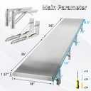 Folding Concession Stand Shelf 18" x 72" Spliced Style for Kitchen | Stainless Steel Drop Down Serving Food Shelf, Easy to Clean & Space-Saving Concession Shelves for Garage, Food Cart