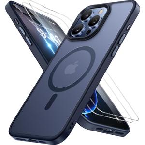 Miracase Magnetic Series for iPhone 16 Pro Max Case [Compatible with MagSafe] [with Screen Protector] Military-Grade Protection, Anti-Fingerprint, Slim Phone Case for 16 Pro Max 6.9 inch- Dark Blue