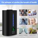 Coolfiqu 6L Humidifiers for Bedroom Large Room Home,Cool and Warm Humidifier for Baby and Plants Hot Mist Top Fill Desk Humidifiers Oil Diffuser,Quiet,Adjustable Mist,360Nozzle-Black(2026 Upgraded)