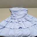 Women's Ruched Strapless Tube Mini Dress Sleeveless Tiered Layered Ruffle A Line Short Dresses S