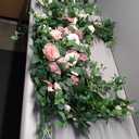 Ting's time Arch Flowers with Drapes Kit (Set of 5)-2Pcs Artificial Floral Swag Arrangement 3Pcs Draping Fabric for Wedding Floral Party Outdoor Decor (Dusty Rose)