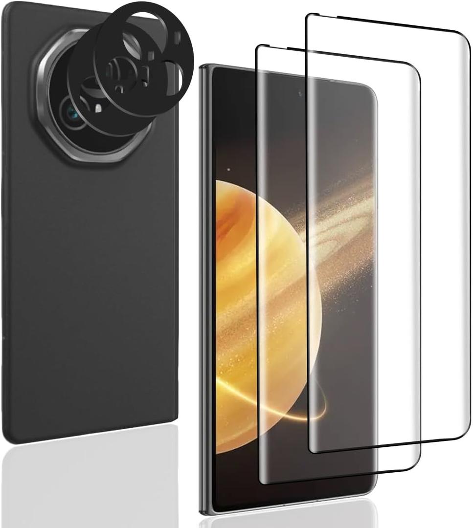 Tempered Glass for Honor Magic V3 Screen Protector with Camera Lens Protector 2+2 Pack, 9H Hardness, HD Clear Film, Case Friendly, Screen Protector for Honor Magic V3