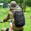 CAMTOP Backpack for Men Women Expandable Travel Backpack Fits 15.6 Inch Computer Lightweight Casual Backpacks for College Outdoor Daypack (Black)