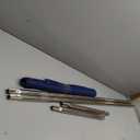 Acrimet Nap Cot for Kids, Portable Toddler Child Bed, Stackable, 52" L (Stainless Steel Tubes) (Blue Breathable Mesh Fabric - Gray Feet) (1 Pack)