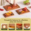 Bamboo Cutting Board for Kitchen 3-Piece Wooden Boards with Juice Grooves, Side Handles, Non-Slip Mats Perfect for Meat, Veggies, Fruit Ideal Kitchen Gift