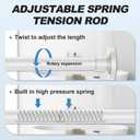 CorkLatta White Shower Curtain Rod 31 to 80 Inch,1 Inch Diameter Adjustable Spring Tension Stainless Steel Telescoping Rod,Easy Install,No Rust