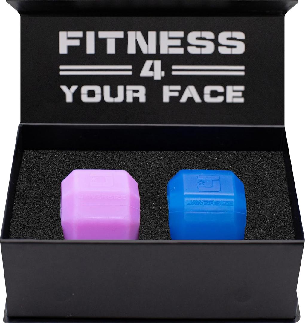 Jawzrsize Jaw Exerciser for Women - Double Chin Reducer, Facial Toner, Neck Exerciser for Younger and Healthier Look Helps Reduce Stress and Cravings Jawline Trainer (Ladies Kit)